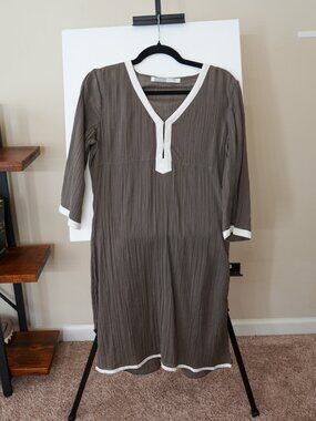 Athleta Shirt Dress Swim Cover Up Brown Size Small
